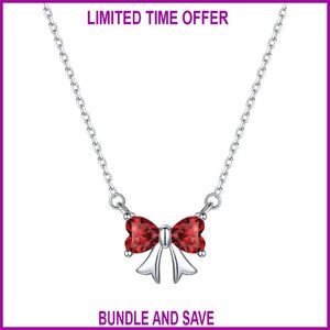 Sterling Silver Bow Pendant Necklace, 16" Chain, Hypoallergenic, Gift